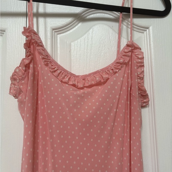 Doen 100% silk Pink Polka Dot Calsi Dress M - Picture 4 of 8